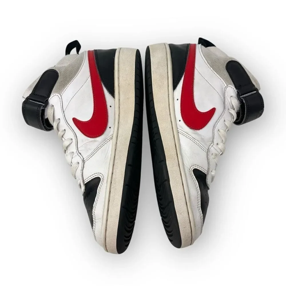 Nike Court Borough Mid 2 High Top Sneakers White Red Shoe CD7782-110 Youth 6Y
